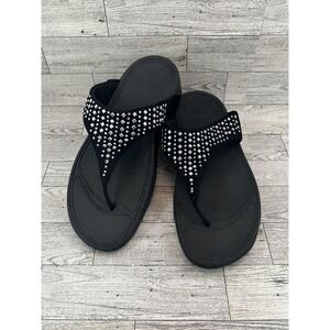 FitFlop Shoes Womens Size 8 Crystal Embellished Thong‎ Sandals 507-001